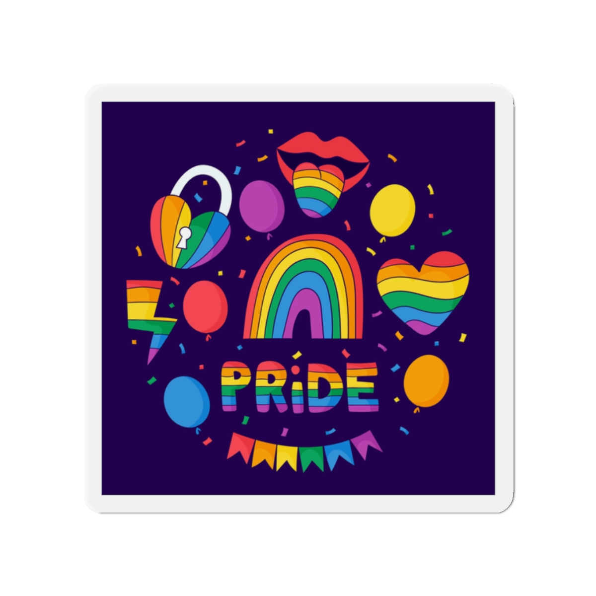 Hand Drawn Elements Collection Pride Month Celebration Die Cut Magnets
