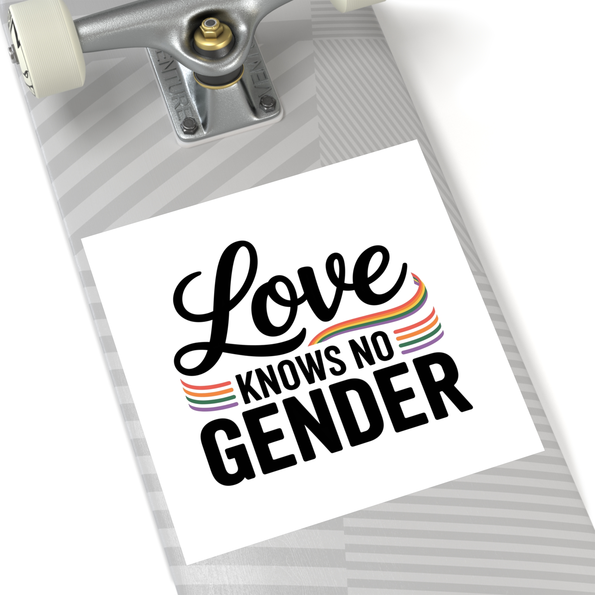 Love Knows No Gender T Shirt Design Isolated White Background 2 Laminate Stickers Square - Image 64
