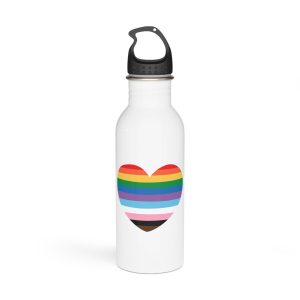 Inclusive Progress Pride Heart Symbol Stainless Steel Water Bottle