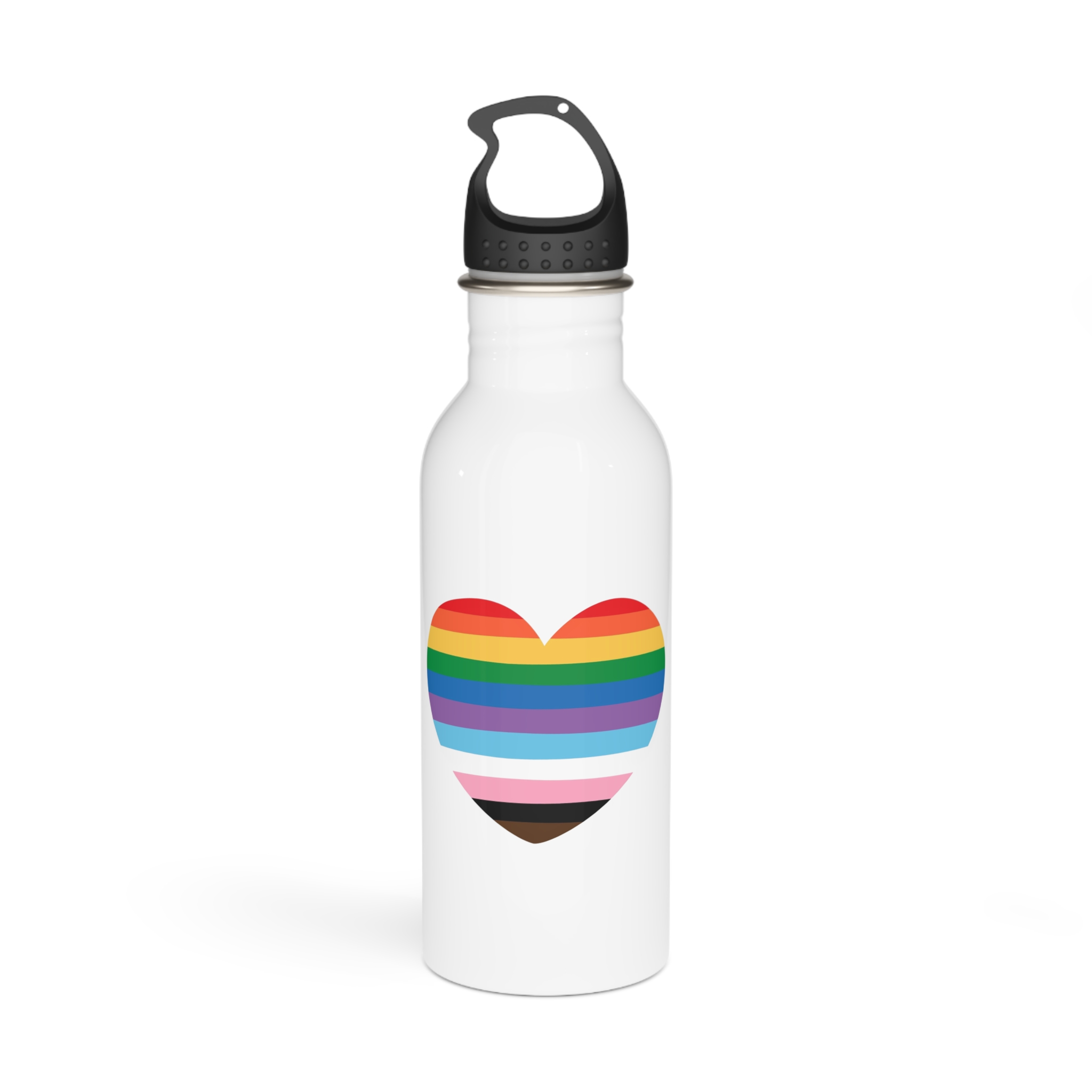 Inclusive Progress Pride Heart Symbol Stainless Steel Water Bottle