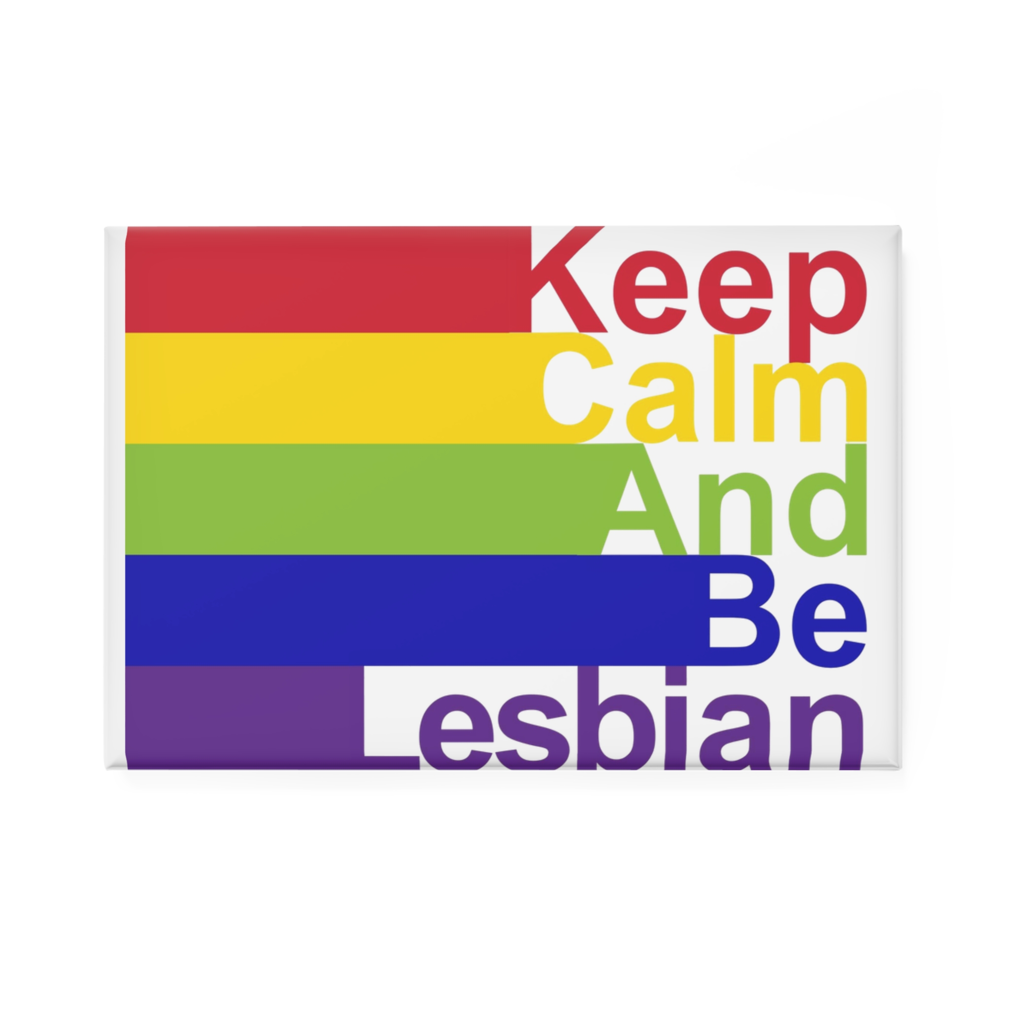 Lgbt Concept Motivating Phrase Colors Rainbow Keep Calm Be Yourself Button Magnet Rectangle 1 And 10 Pcs - Image 5