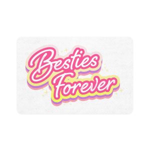 Pink Besties Forever Lettering Logo Pet Food Mat 12x18