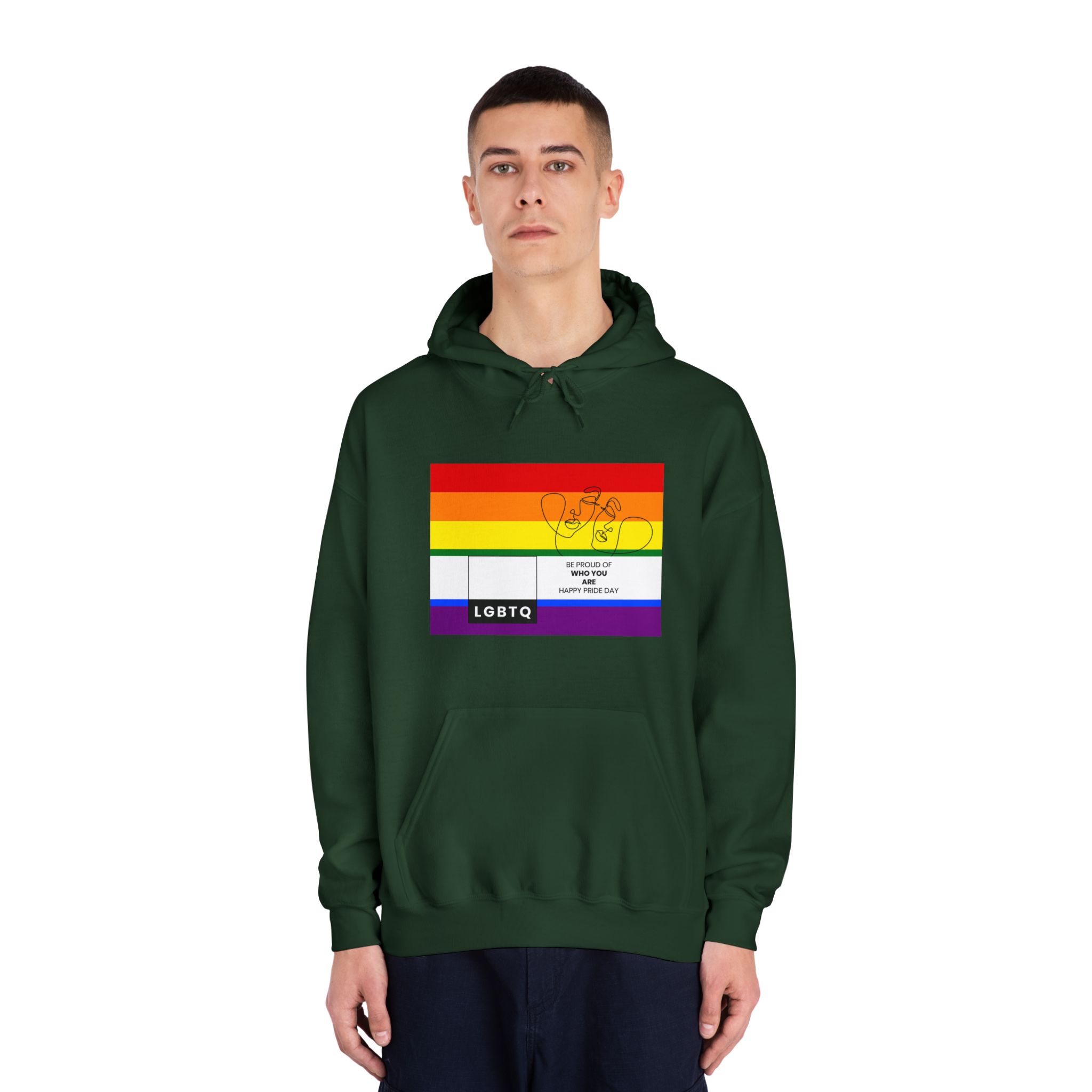 Lgbtq Pride Month Celebration Banner Poster Card Design Vector Illustration Unisex Dryblend Hooded Sweatshirt - Image 23