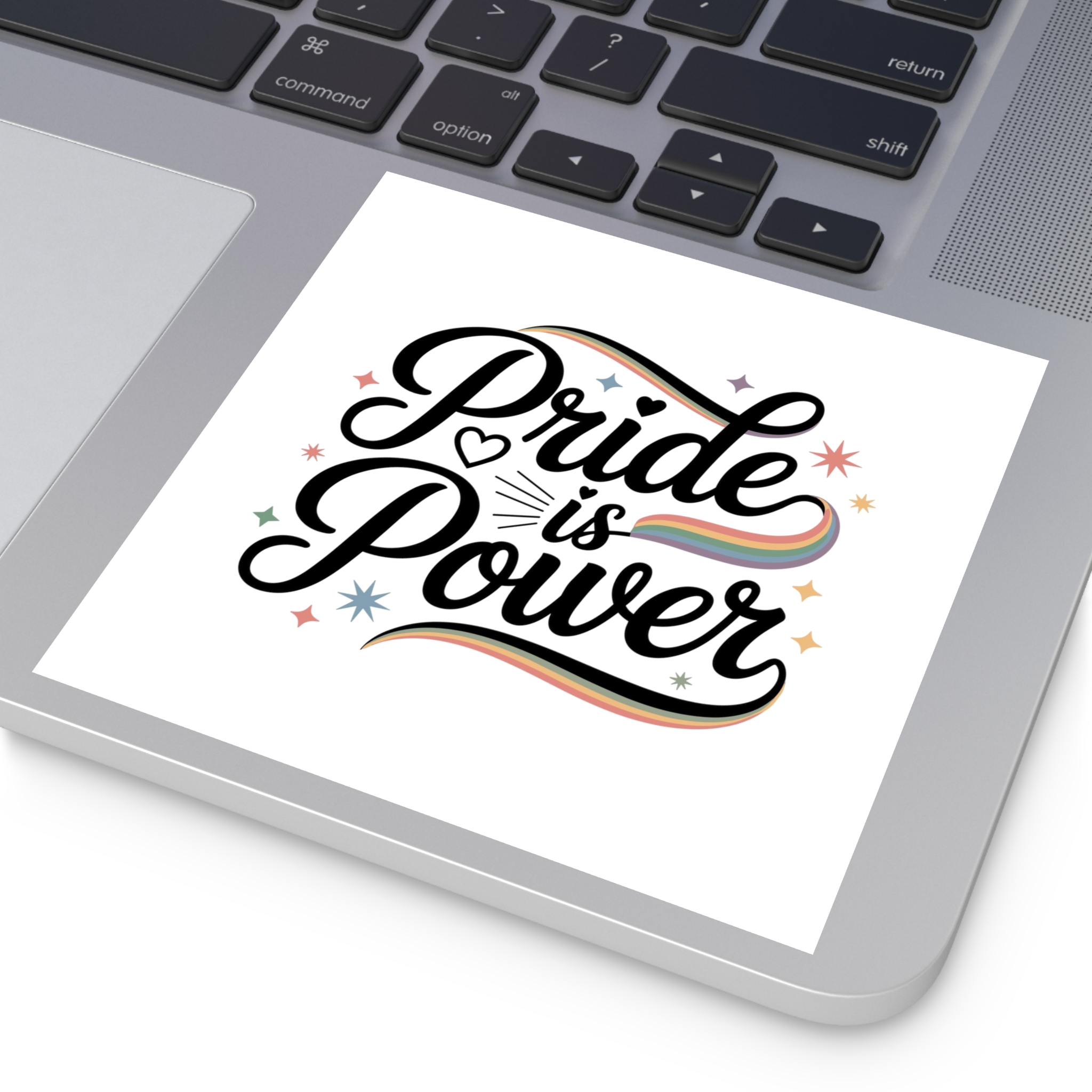 Pride Is Power T Shirt Design Isolated White Background Laminate Stickers Square - Image 43