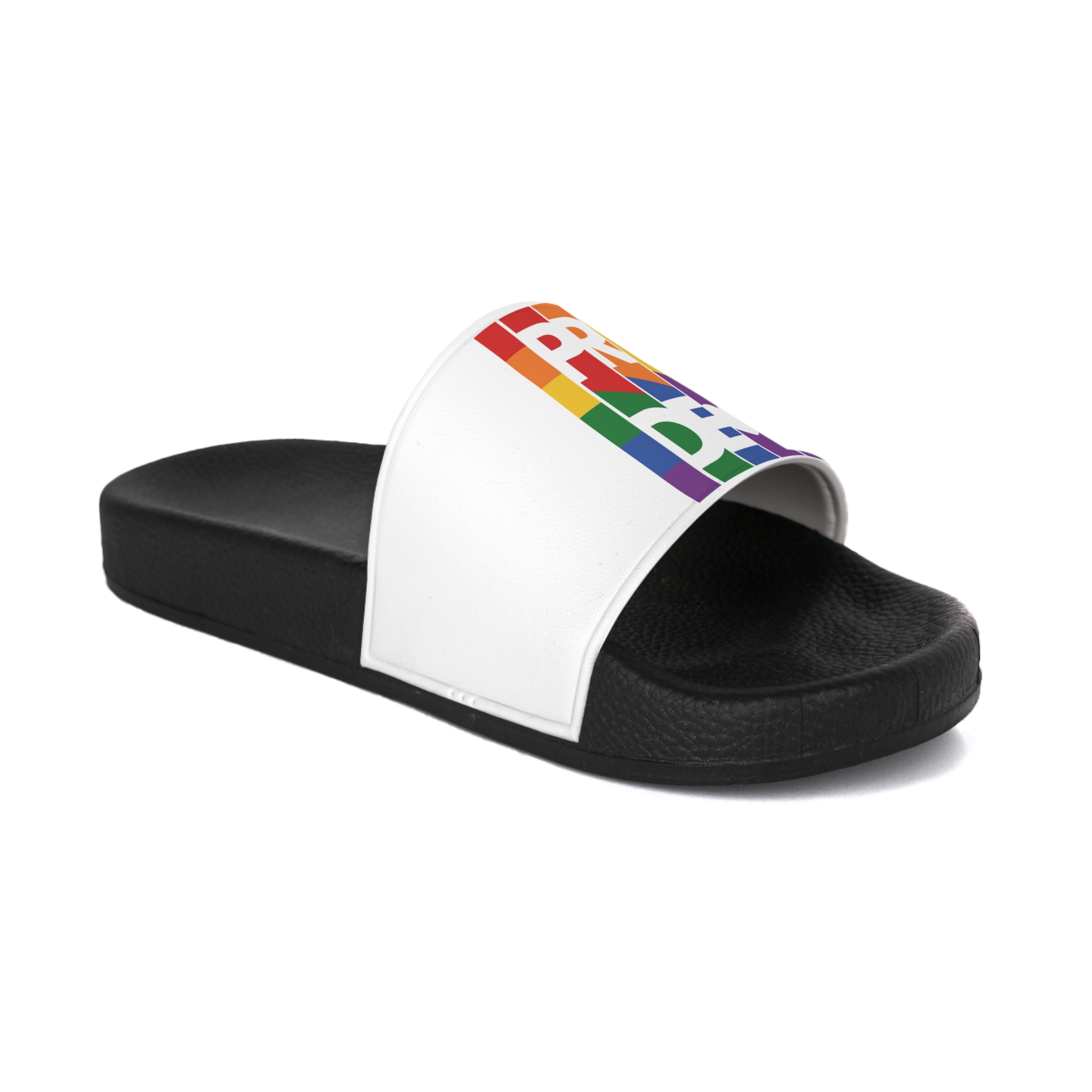 Lgbt Pride Month June 2026 Lesbian Gay Bisexual Transgender Lgbtq Flag Rainbow Love Vector1 Mens Slide Sandals - Image 2