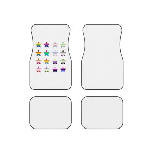 Set Colorful Lgbtq Pride Flag Star Shape Gender Equality Sexual Identity Pride Flags Collection Lgbtqia Community Pride Month Car Mats Set Of 4