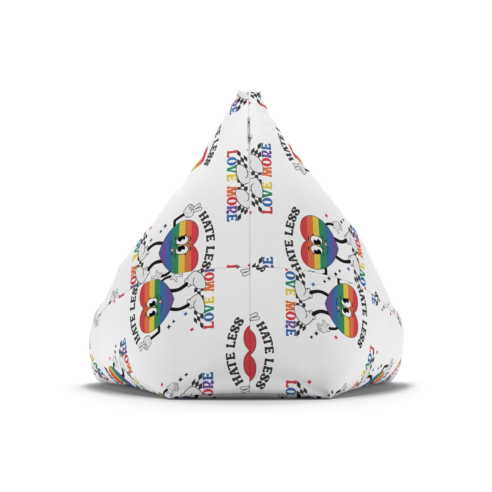 Heart With Words Hate Less Love More It Bean Bag Chair Cover - Image 6