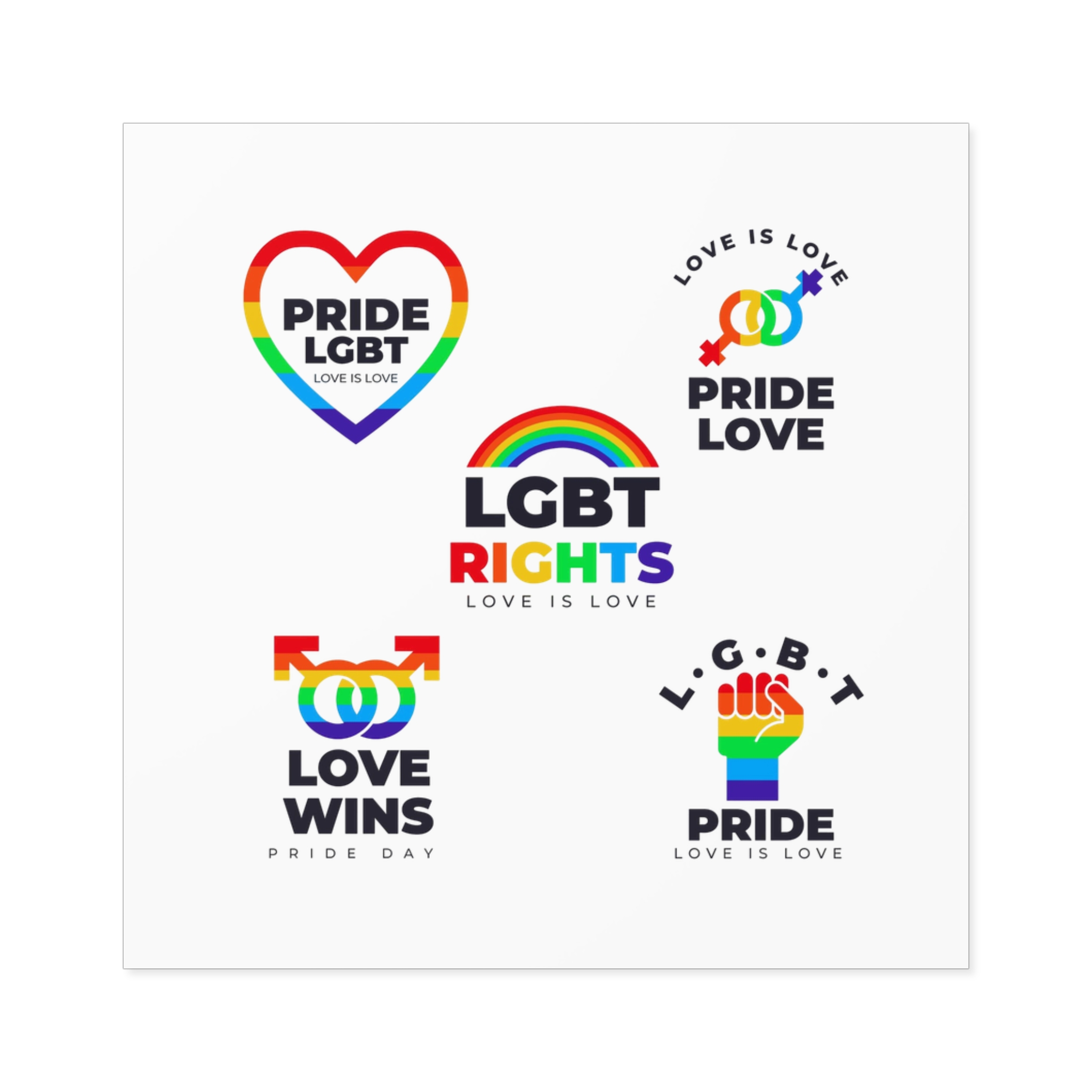 Pride Day Badges Collection Laminate Stickers Square - Image 17