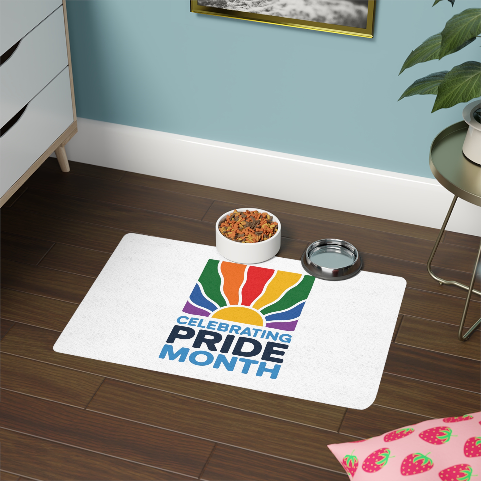 Celebrating Pride Month Colorful Graphic Design (1) Pet Food Mat 12x18 - Image 4
