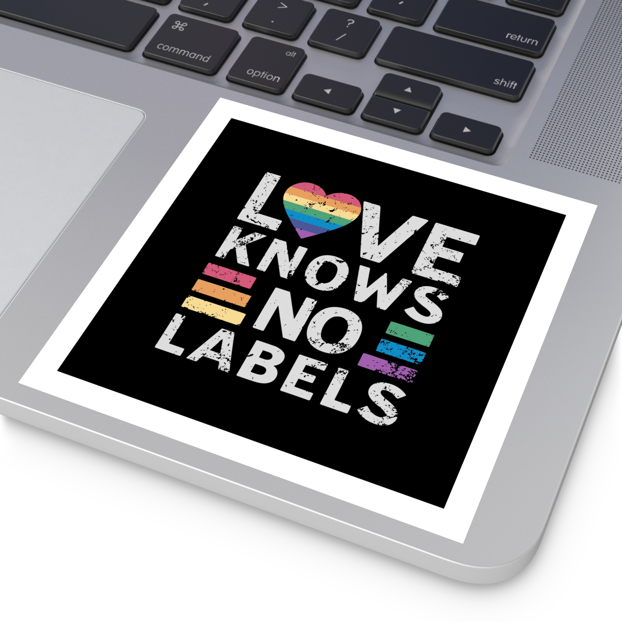 Love Knows No Labels Happy Pride Month Laminate Stickers Square - Image 43