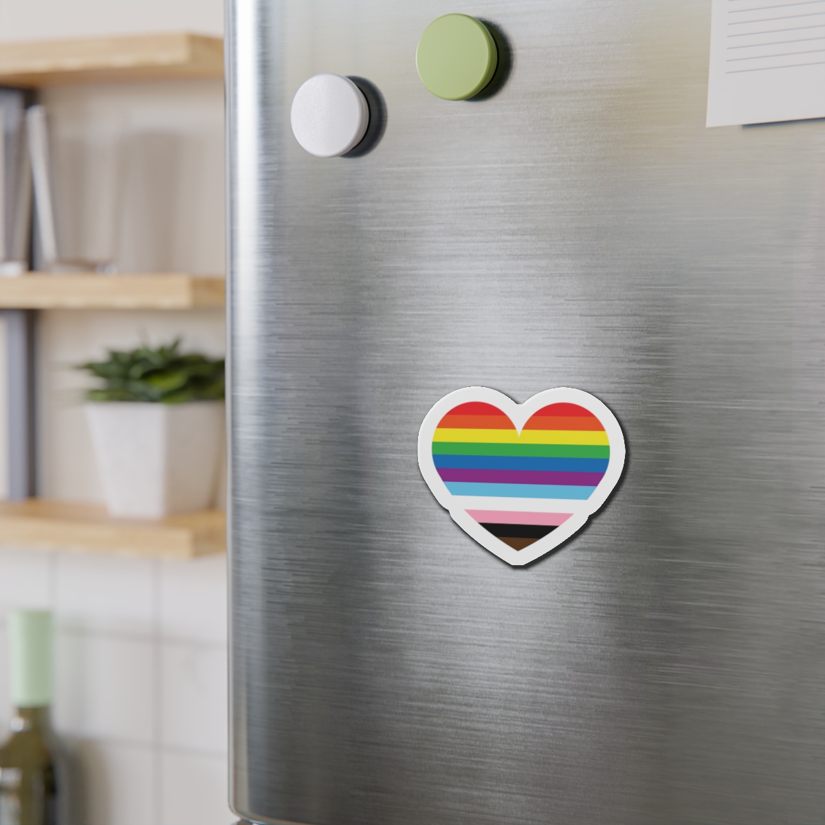 Progress Pride Flag Heart Symbol Love Inclusion1 Die Cut Magnets - Image 9