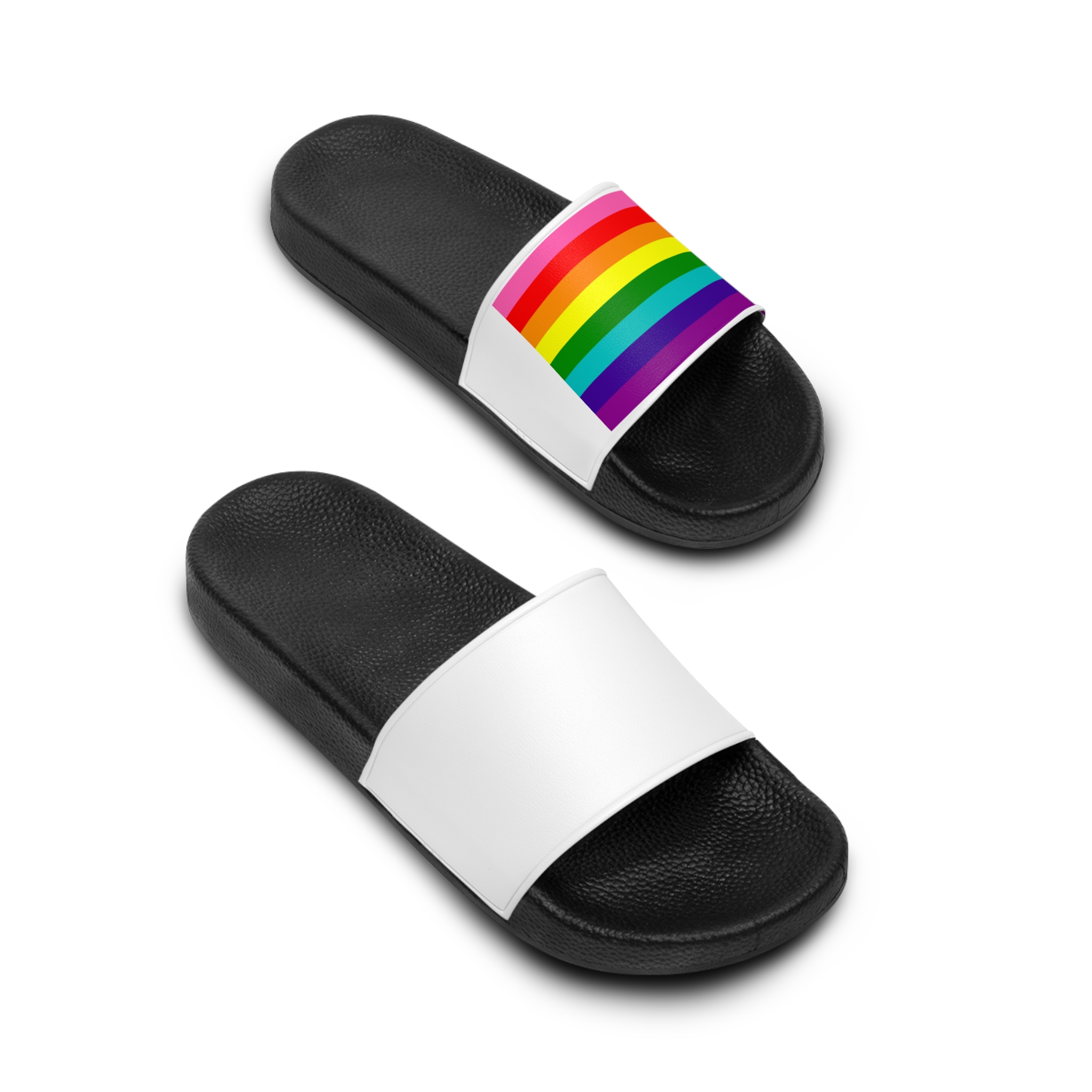 Gay Flag Rainbow Lgbt Pride Flag Global Symbol Equality Diversity Lgbtq Rights Love Acceptance Publi Mens Slide Sandals - Image 4