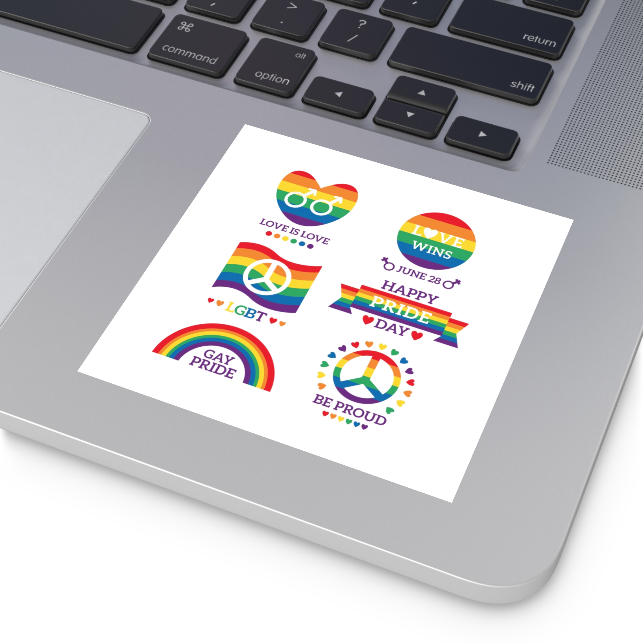 Pride Day Badges Illustration Set Laminate Stickers Square - Image 23
