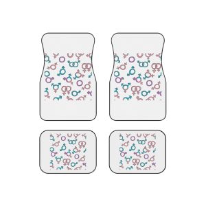 Seamless Pattern With Gender Signs Car Mats Set Of 4