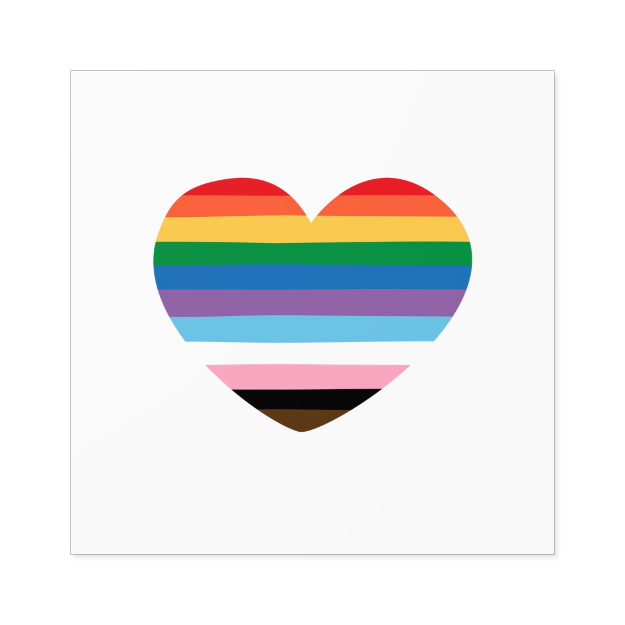 Inclusive Progress Pride Heart Symbol Laminate Stickers Square - Image 29
