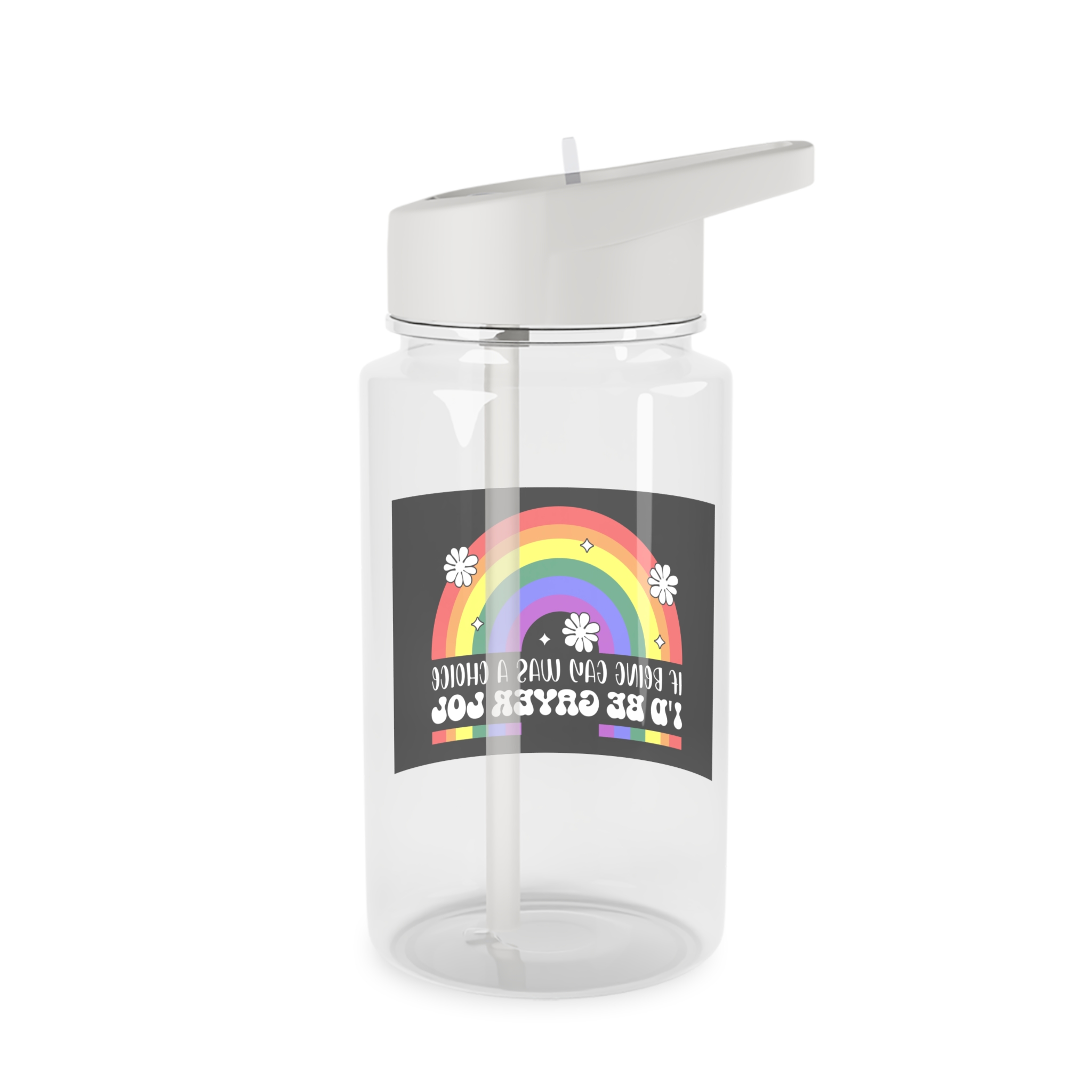 Pride Lgbt Gay Retro Tshirt Design(2) Tritan Water Bottle - Image 2