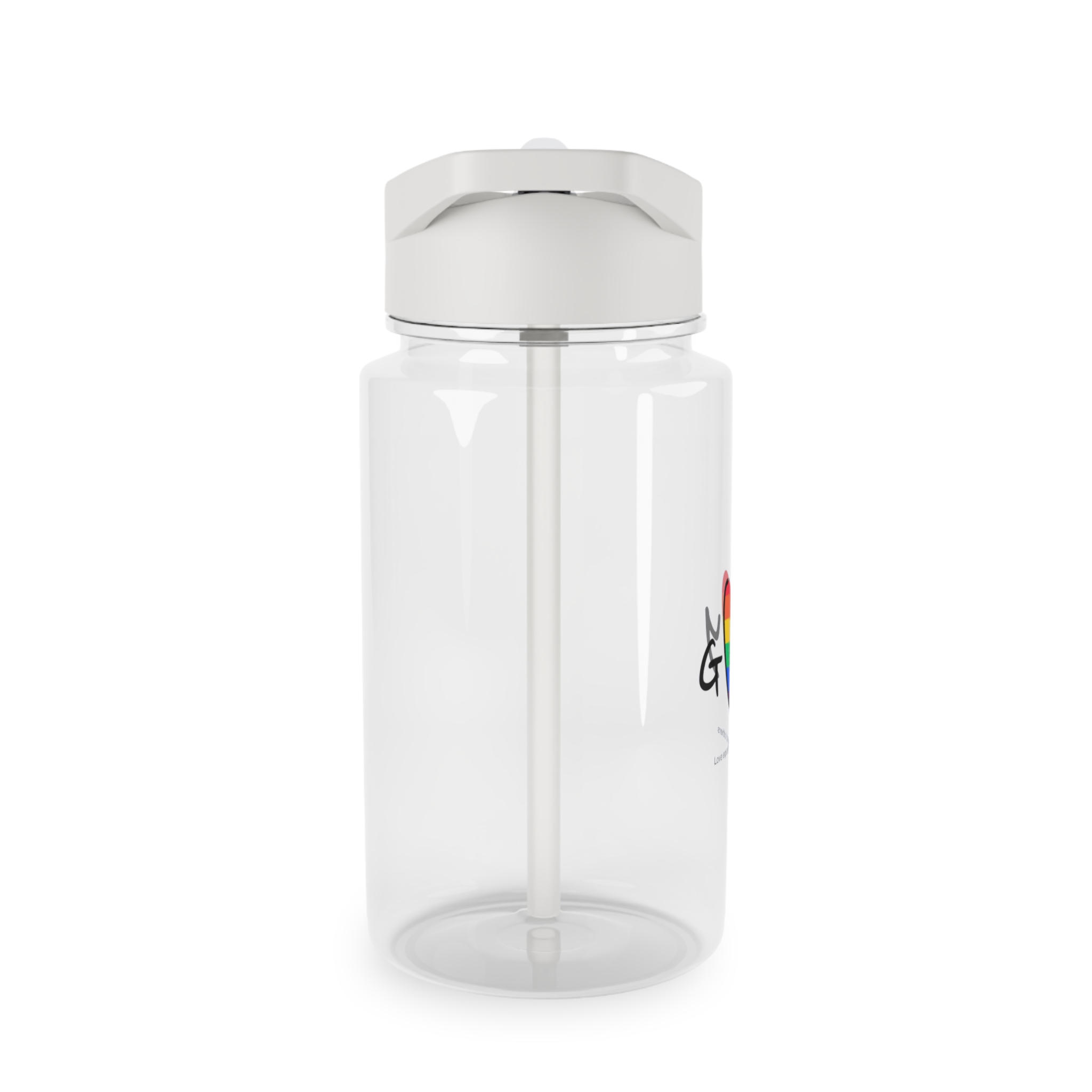 Love Letter Pride Rainbow Lettering Text Writing Pattern Freedom Love Heart Homo Colors Flag Parade Tritan Water Bottle - Image 4