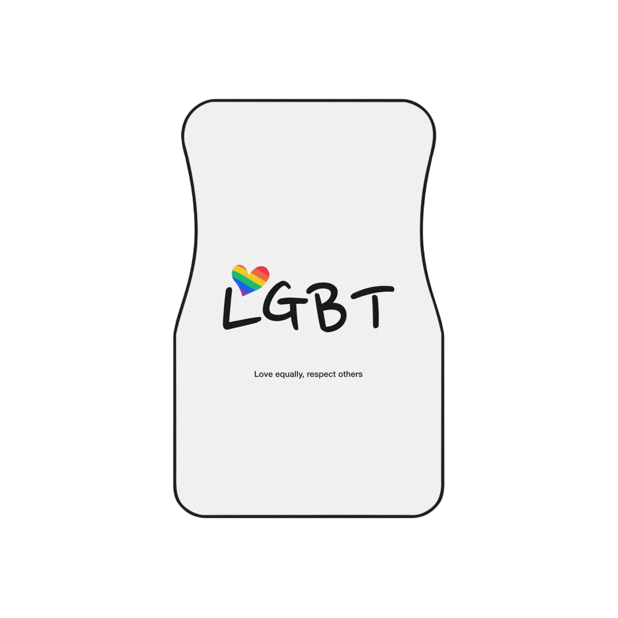 Love Letter Pride Rainbow Lettering Text Writing Pattern Freedom Love Heart Homo Colors Flag Parade(3) Car Mats Set Of 4 - Image 2