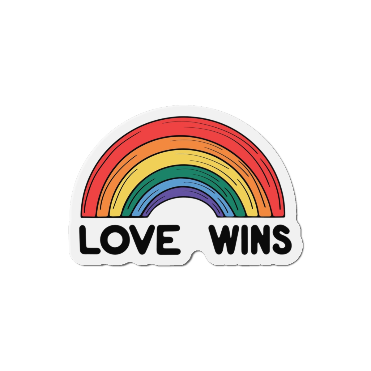 Love Wins Rainbow Pride Illustration Die Cut Magnets - Image 10