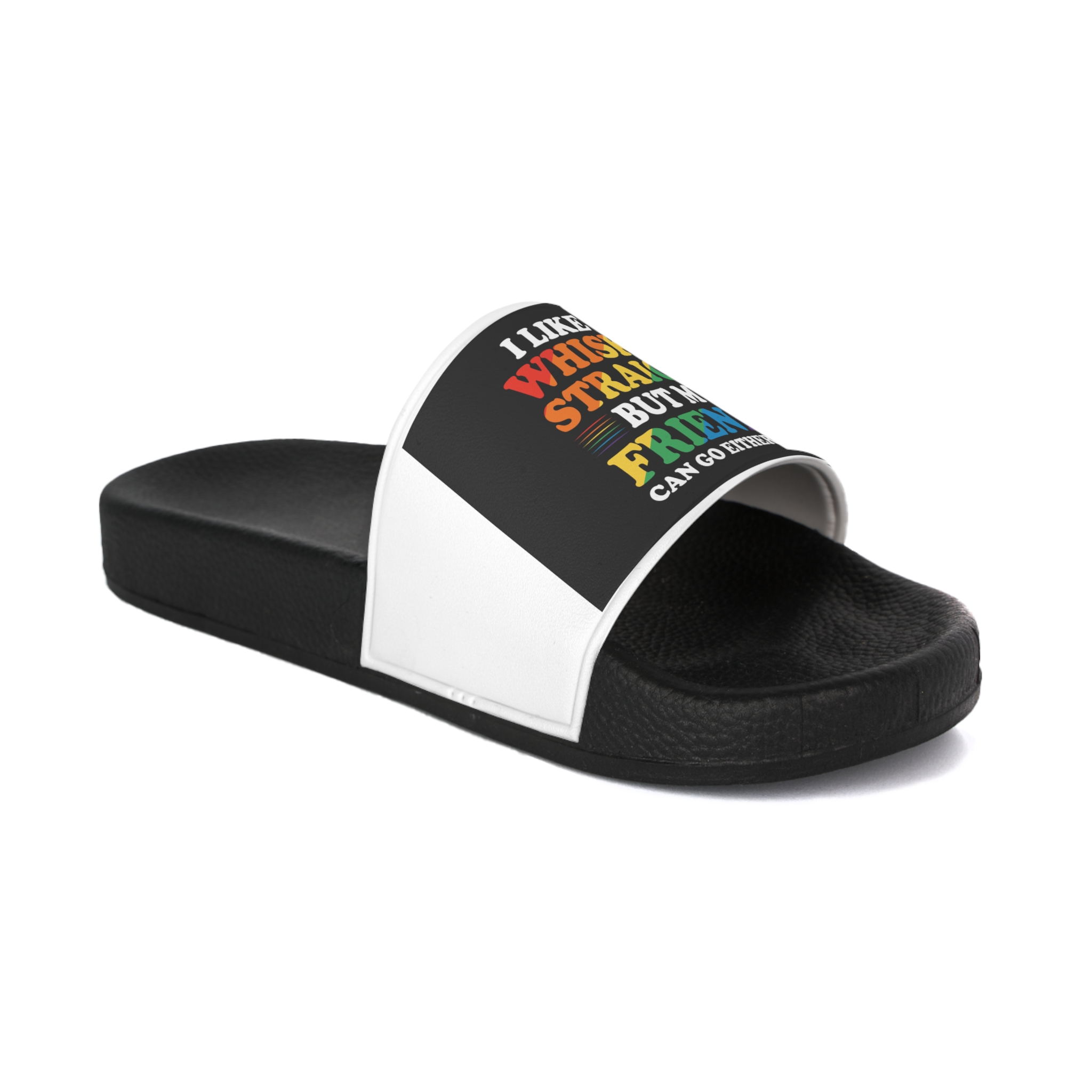 Pride Gay Lgbt Rainbow Tshirt Design(4) Mens Slide Sandals - Image 2