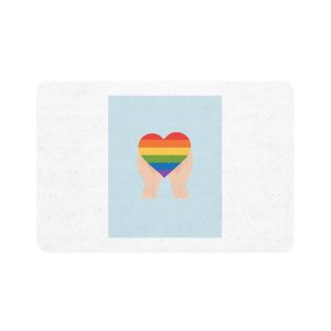 Pride Lgbt Card Support Love Poster That Says Rainbow Heart It Pet Food Mat 12x18