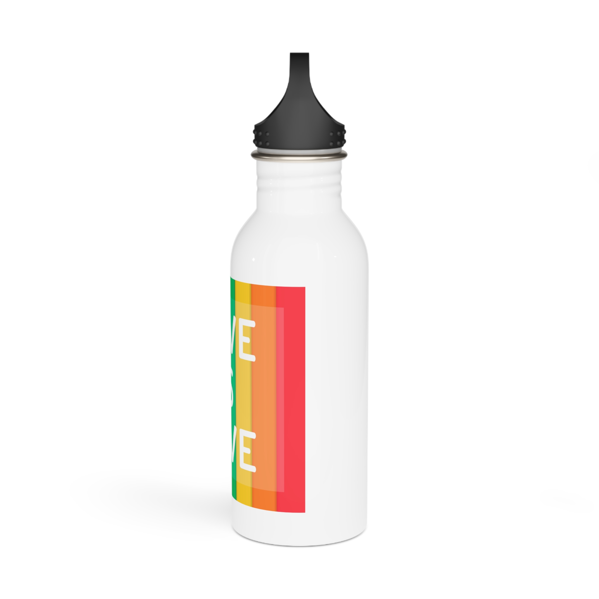 Rainbow Colored Background With Love Is Love Concept Pride Month Stainless Steel Water Bottle - Image 4