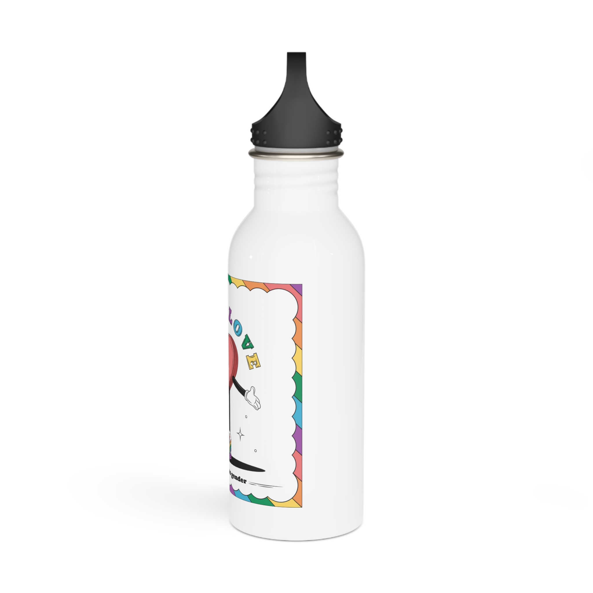 Hand Drawn Illustration Pride Month Celebration Stainless Steel Water Bottle - Image 4