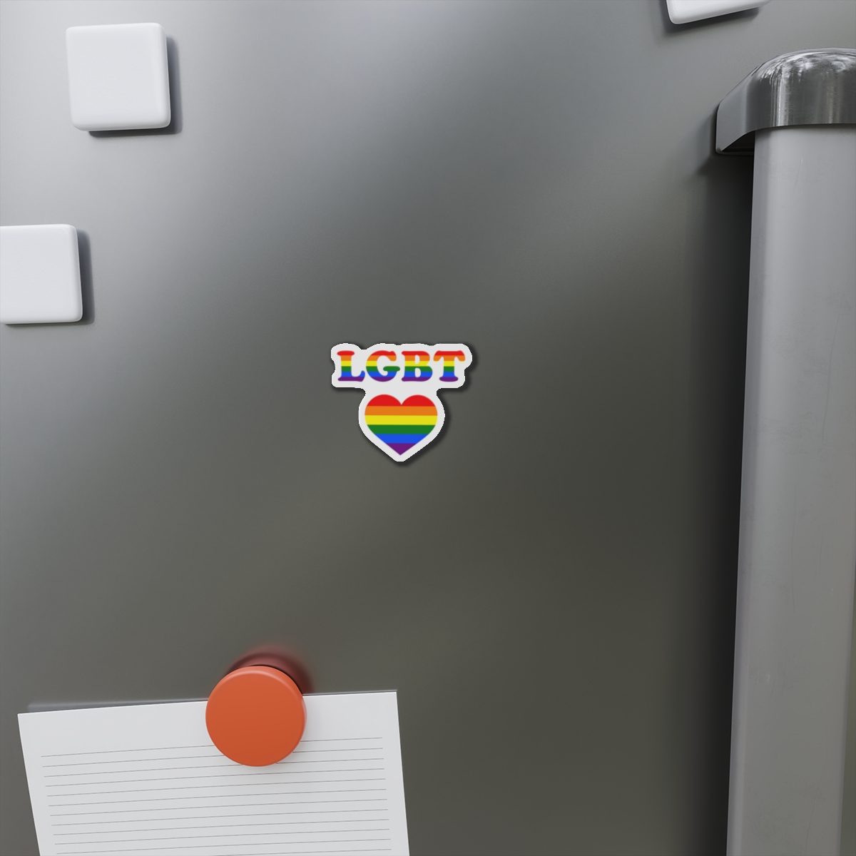 Vector Symbolism Lgbt Community Rainbow Colors Lgbt Inscription Rainbow Heart Die Cut Magnets - Image 2