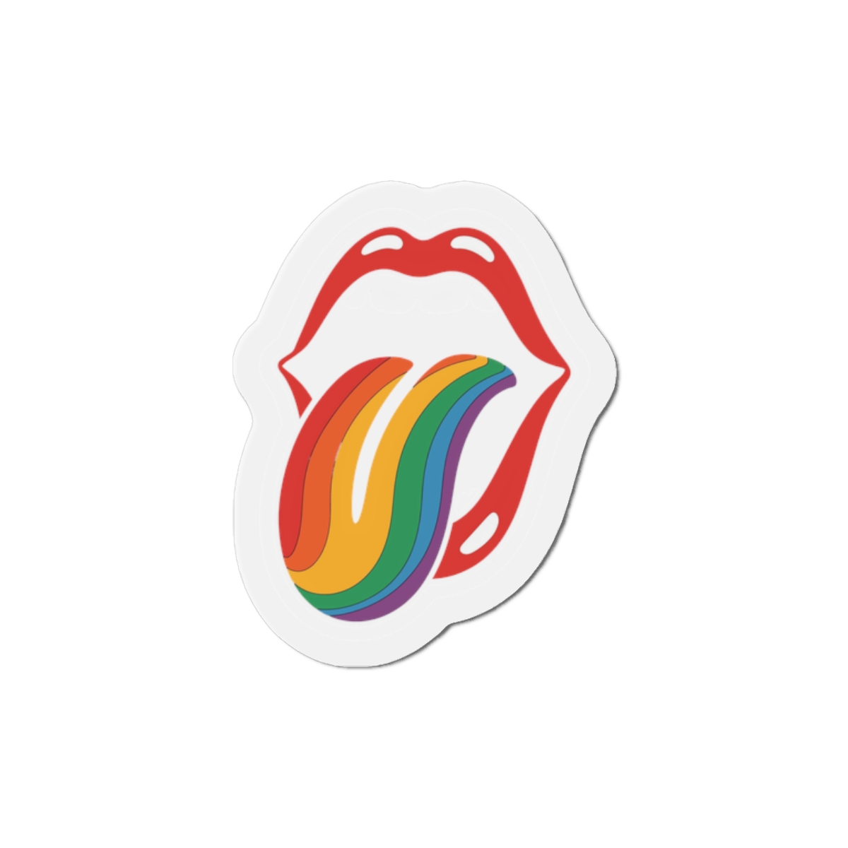 Rainbow Tongue Pop Art Lips Illustration(1) Die Cut Magnets
