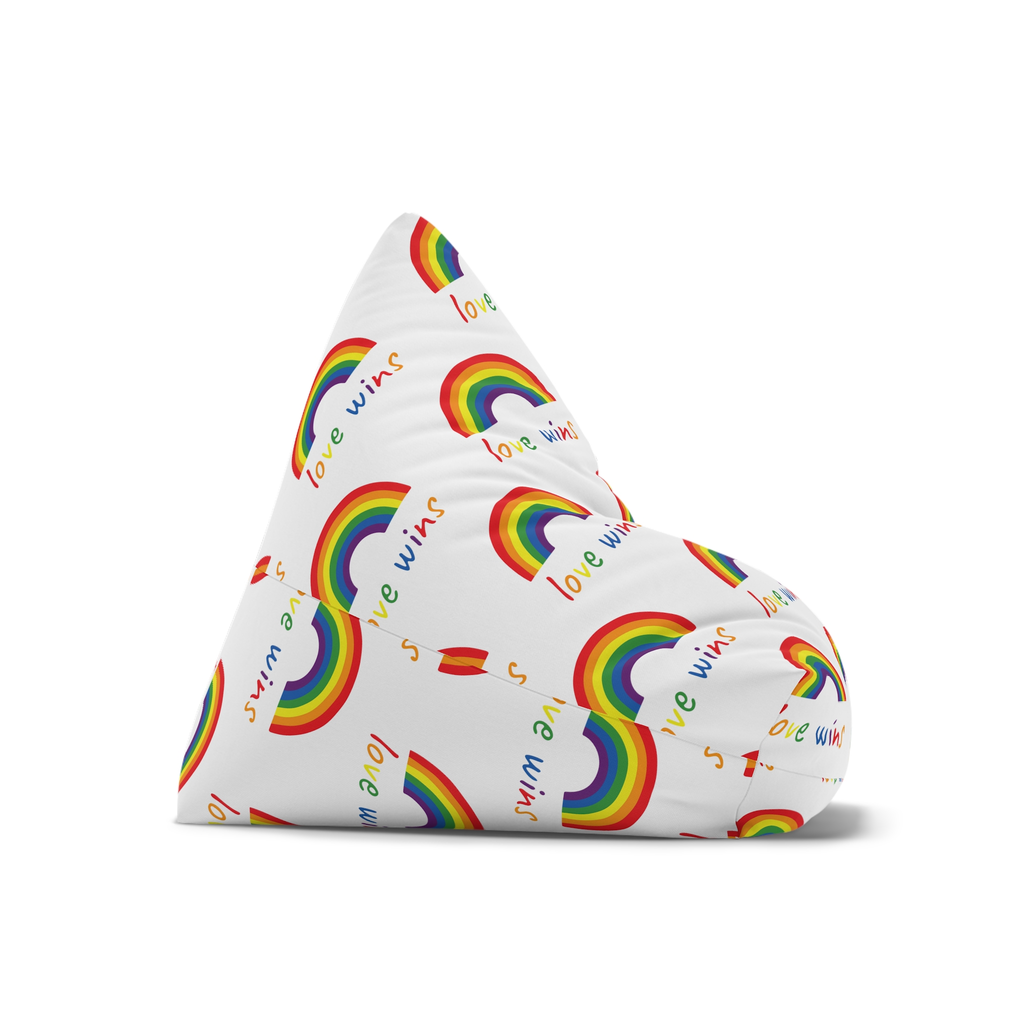Colorful Rainbow Shape Bisexual Pride Flag Happy Pride Day Lgbtqia Community Pride Month Vector Hand Drawn Doodle Posters Stickers Logo Cards(1) Bean Bag Chair Cover - Image 7