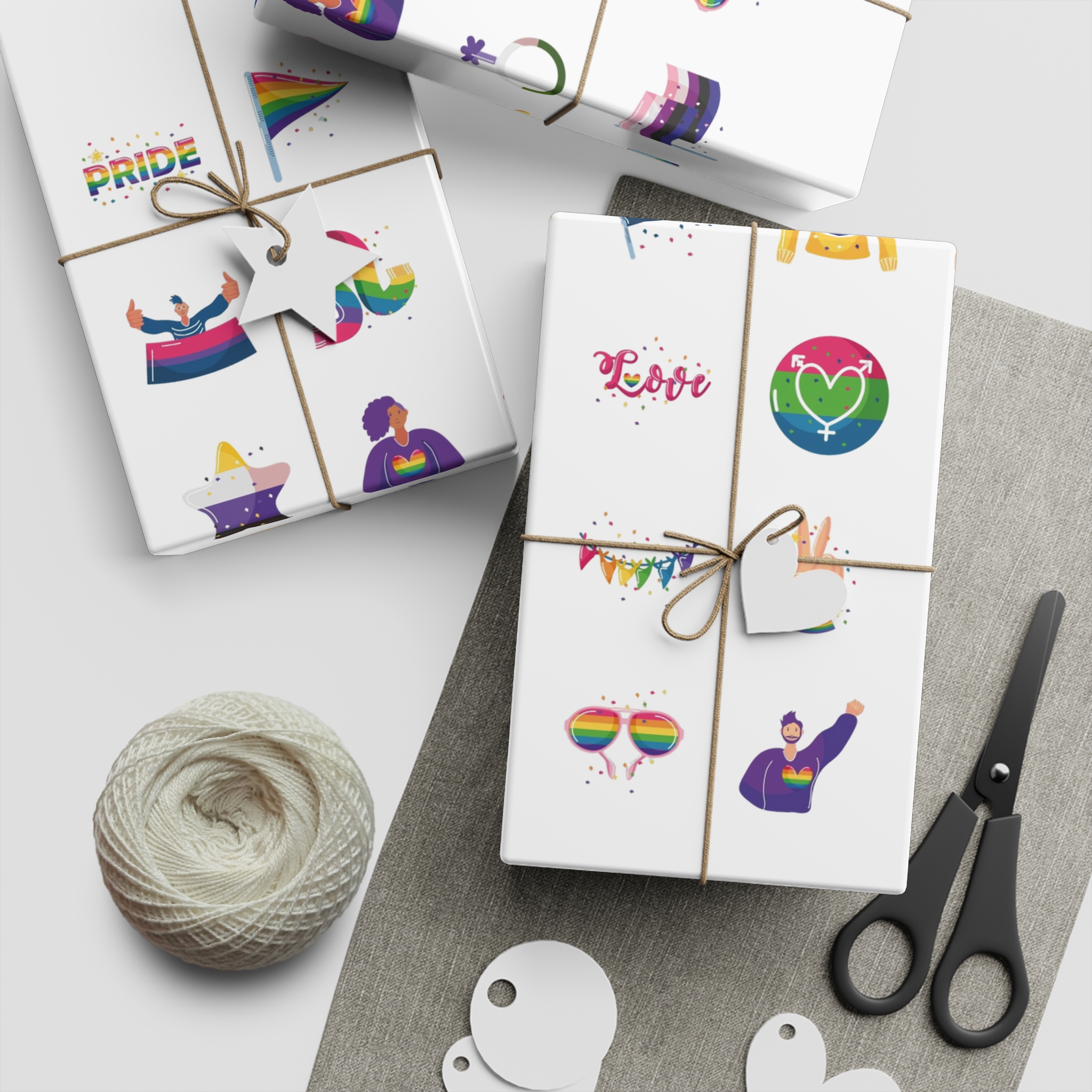 Set Icons With Lgbtq Community Symbols Gift Wrapping Paper Sheets 1pc - Image 2