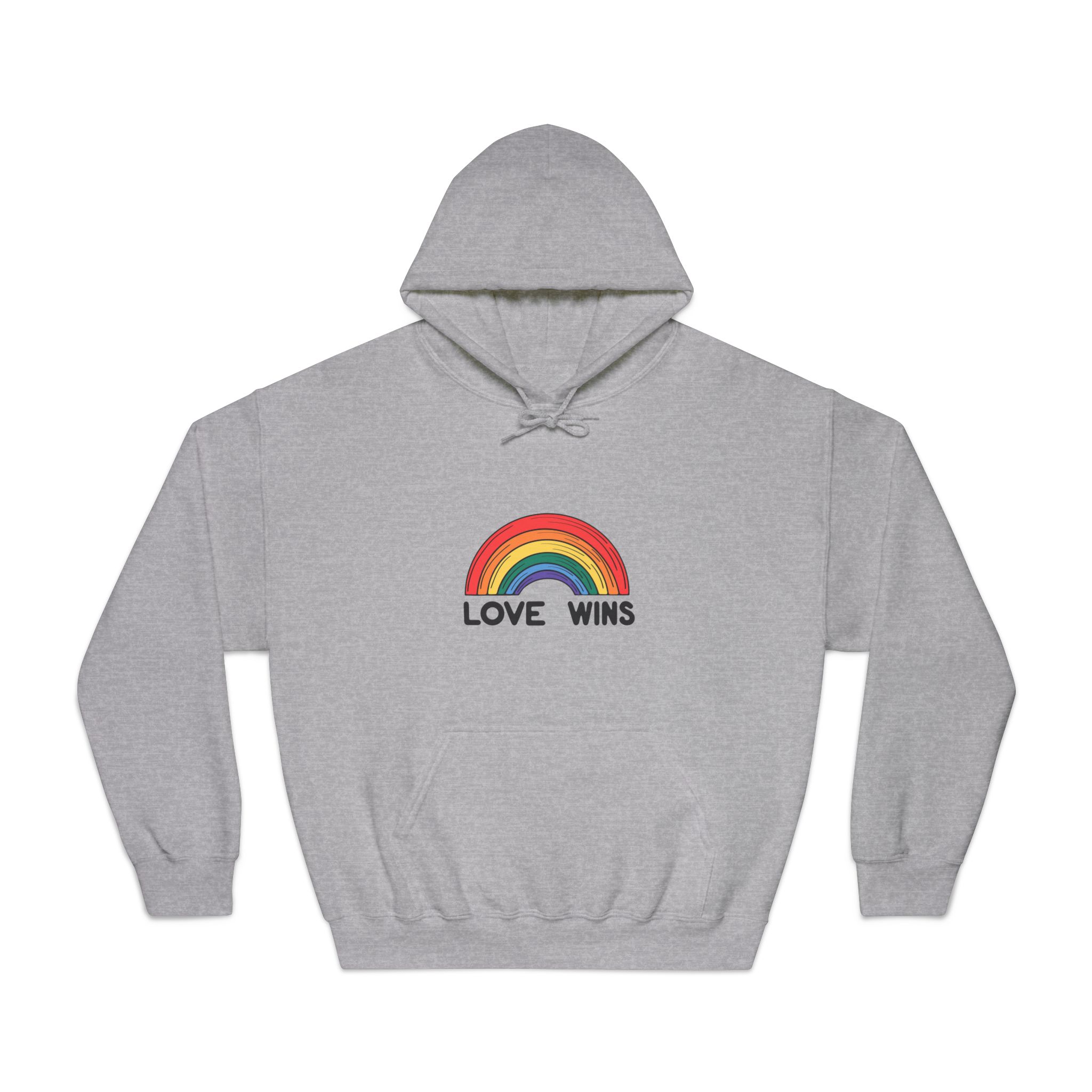 Love Wins Rainbow Pride Illustration Unisex Dryblend Hooded Sweatshirt - Image 13