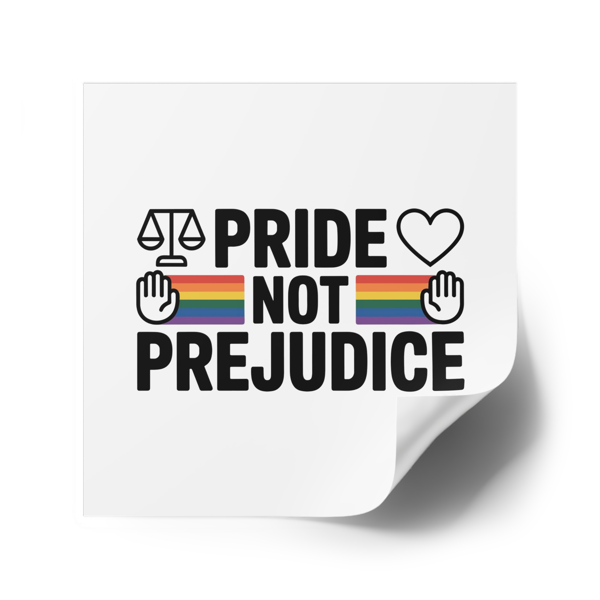 Pride Prejudice T Shirt Design Isolated White Background 21 Laminate Stickers Square - Image 34