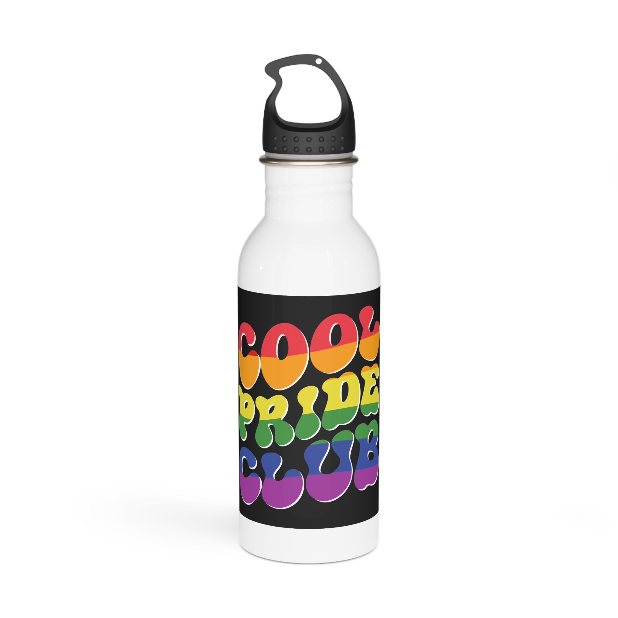 Word Cool Black Background Stainless Steel Water Bottle