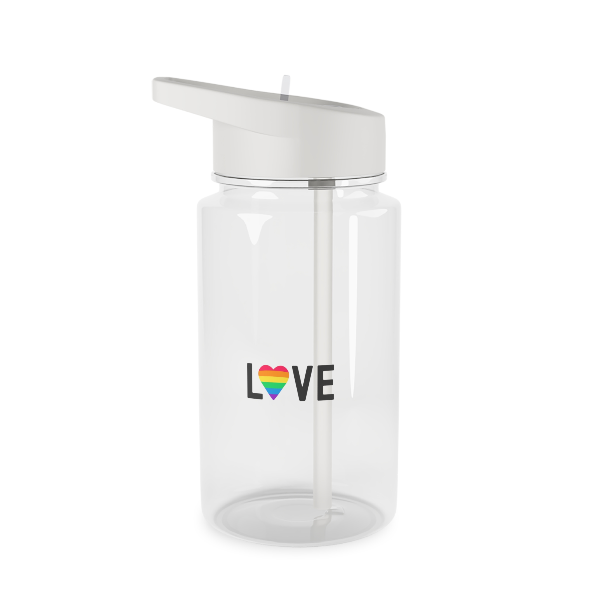 Love Lgbt Rainbow Heart Diversity Love Flag Flat Vector Illustration Tritan Water Bottle
