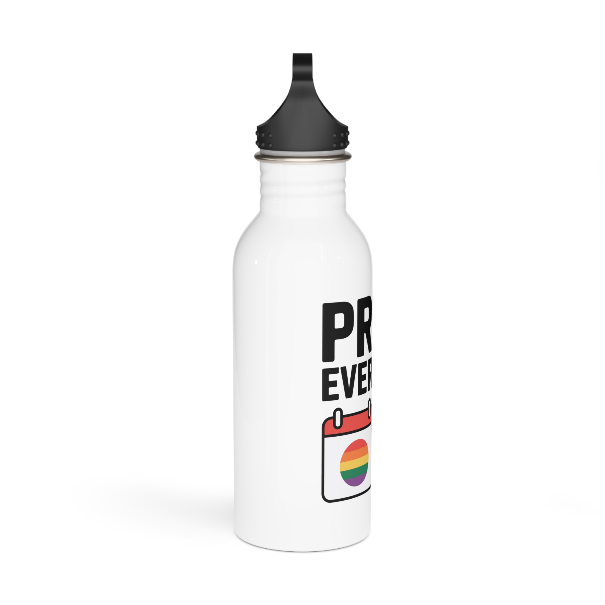 Pride Every Day T Shirt Design Isolated White Background Stainless Steel Water Bottle - Image 2