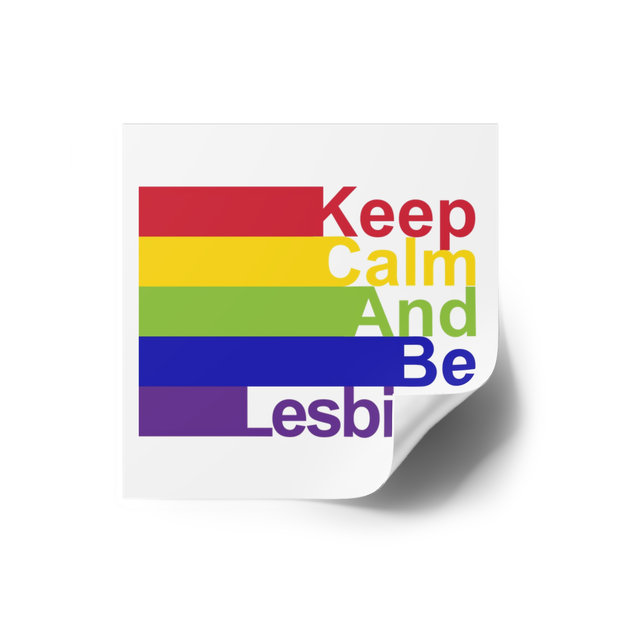 Lgbt Concept Motivating Phrase Colors Rainbow Keep Calm Be Yourself Laminate Stickers Square - Image 2