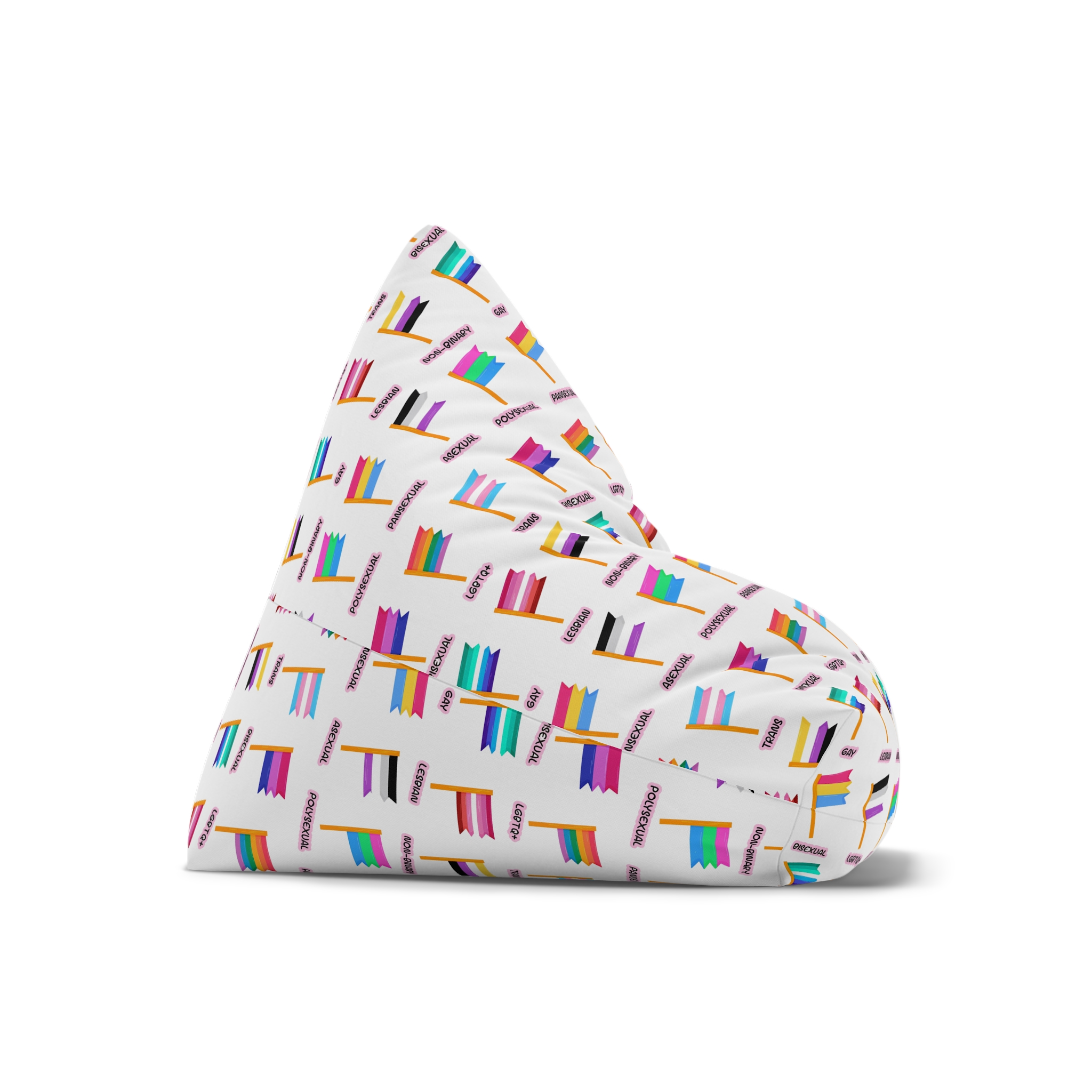 Cute Hand Drawn Set Lgbtq Pride Flags With Names Lgbtq Trans Bisexual Lesbian Nonbinary Asexual Bean Bag Chair Cover - Image 7