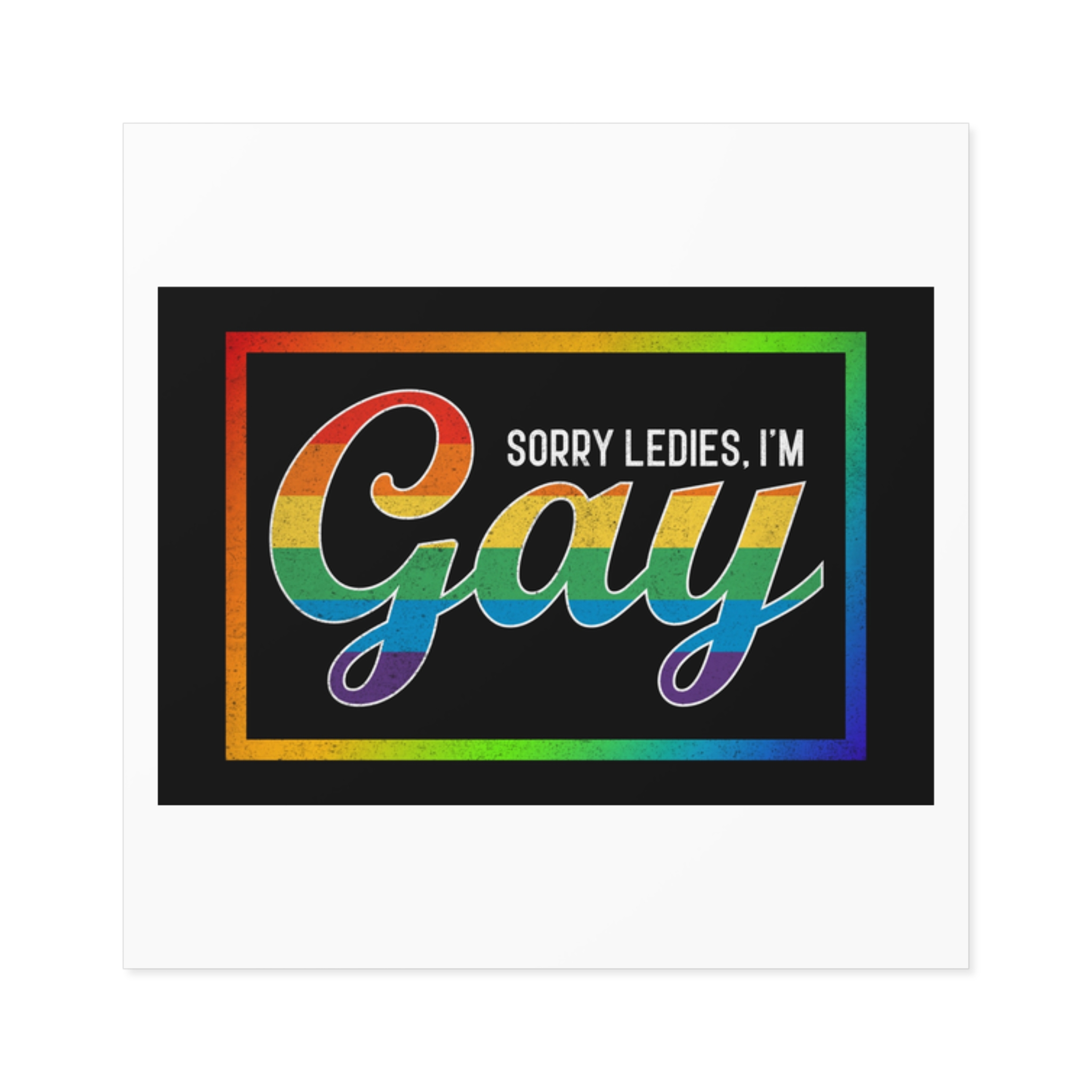 Pride Gay Rainbow Typography Vector Premium T Shirt(3) Laminate Stickers Square
