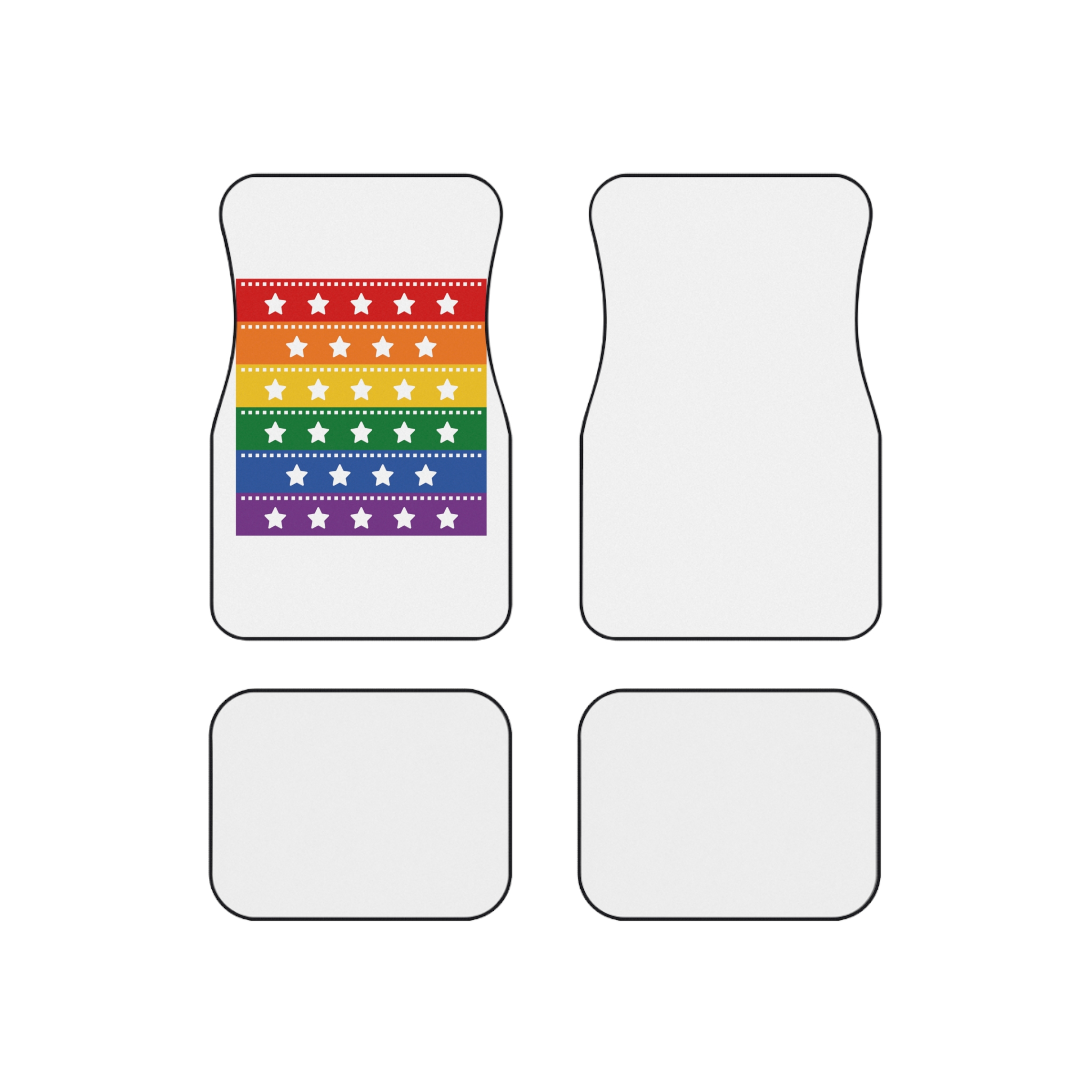 Lgbt Pride Month June Lesbian Gay Bisexual Transgender Lgbtq Flag Rainbow Vector(4) Car Mats Set Of 4