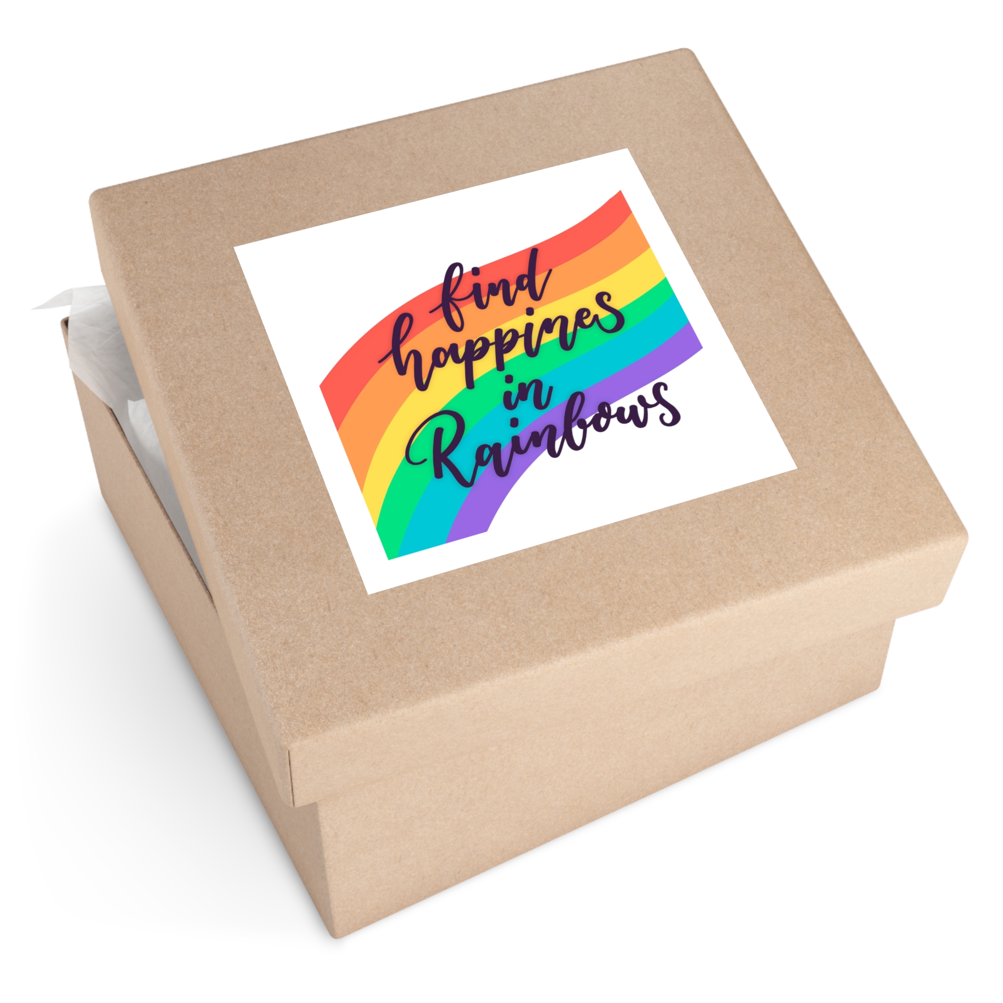Pride Day Lettering With Rainbow Colors Laminate Stickers Square - Image 51
