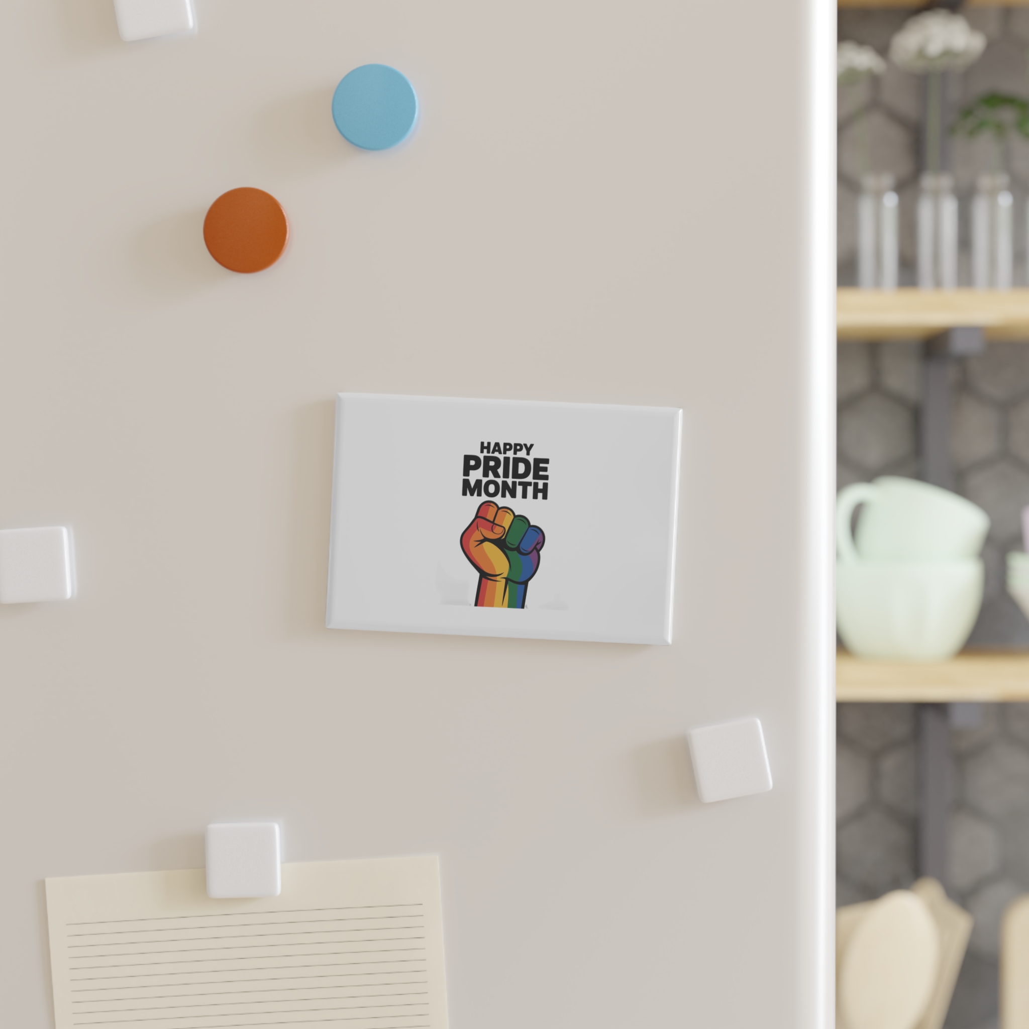 Happy Pride Month With Rainbow Fist Button Magnet Rectangle 1 And 10 Pcs - Image 7