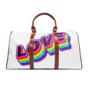 Love Png Word Rainbow Typography Waterproof Travel Bag