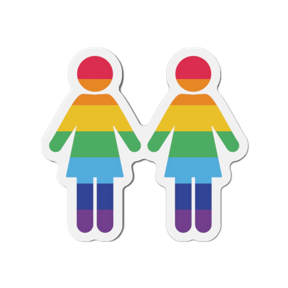 Lgbt Pride Two Lesbians Vector Icon Rainbow Colors Vector Illustration Die Cut Magnets