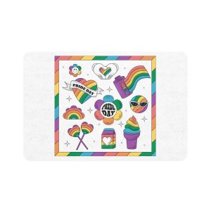 Hand Drawn Design Elements Collection Pride Month Celebration Pet Food Mat 12x18
