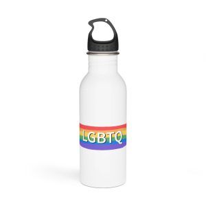 Lgbtq Rainbow Flag Pride Month June Colorful Brush Stroke Lgbtq Flag Vector Illustration Stainless Steel Water Bottle
