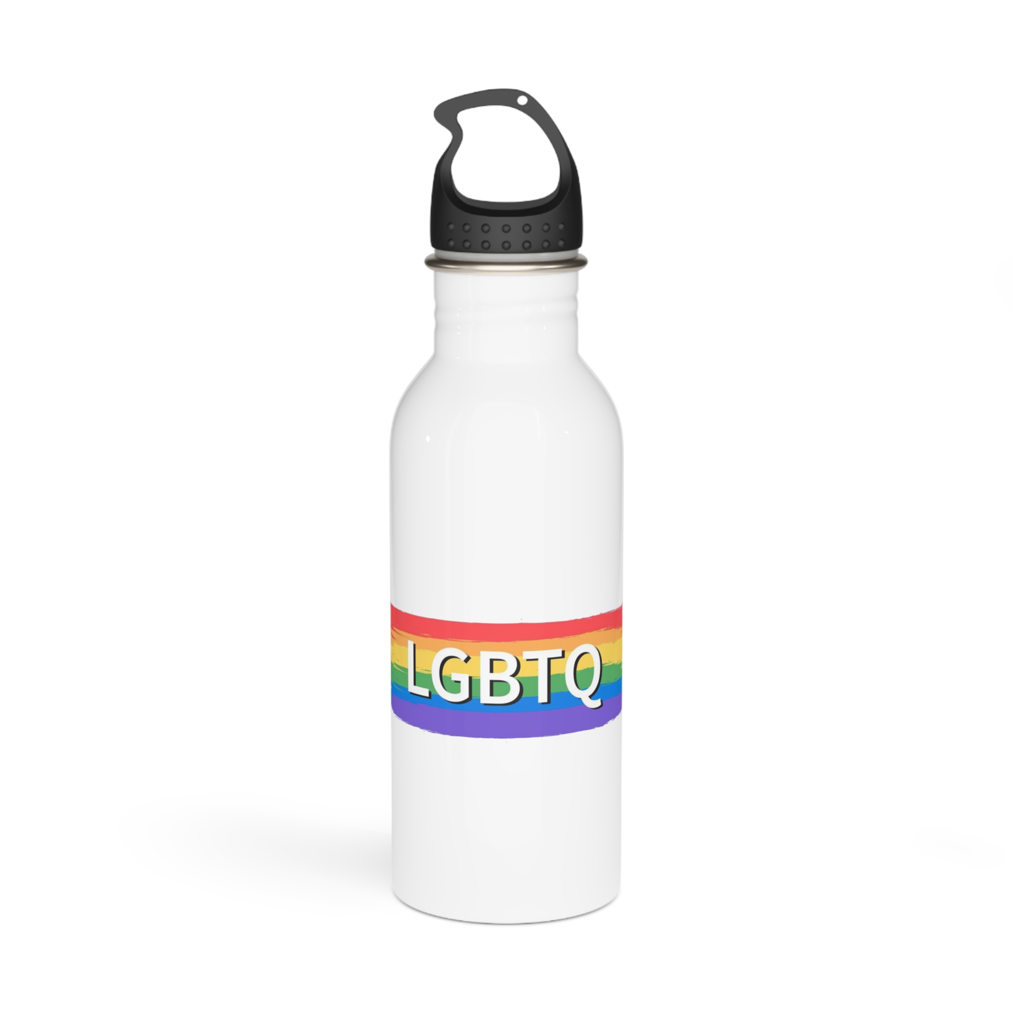 Lgbtq Rainbow Flag Pride Month June Colorful Brush Stroke Lgbtq Flag Vector Illustration Stainless Steel Water Bottle