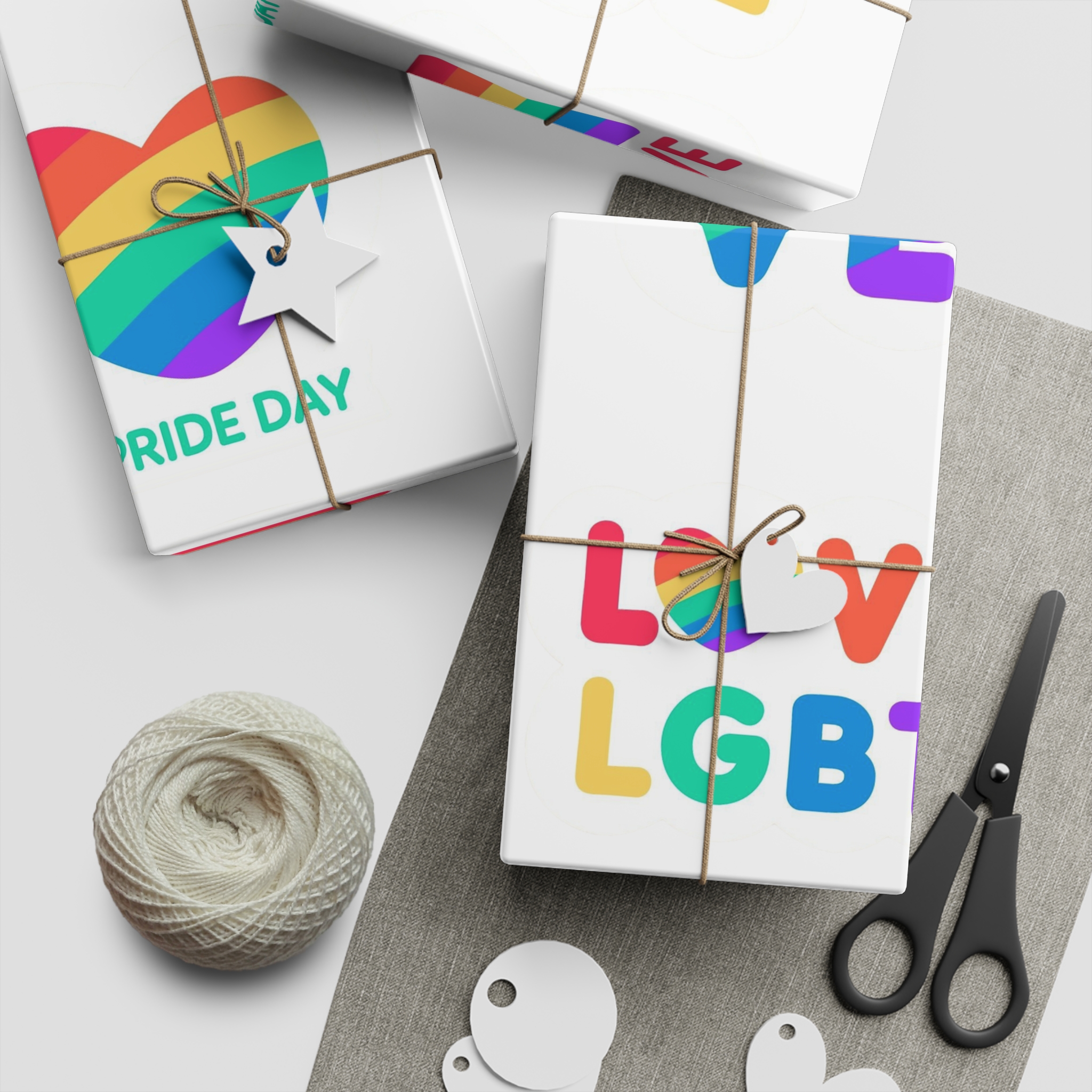 Pride Day Label Collection Theme Gift Wrapping Paper Sheets 1pc - Image 2