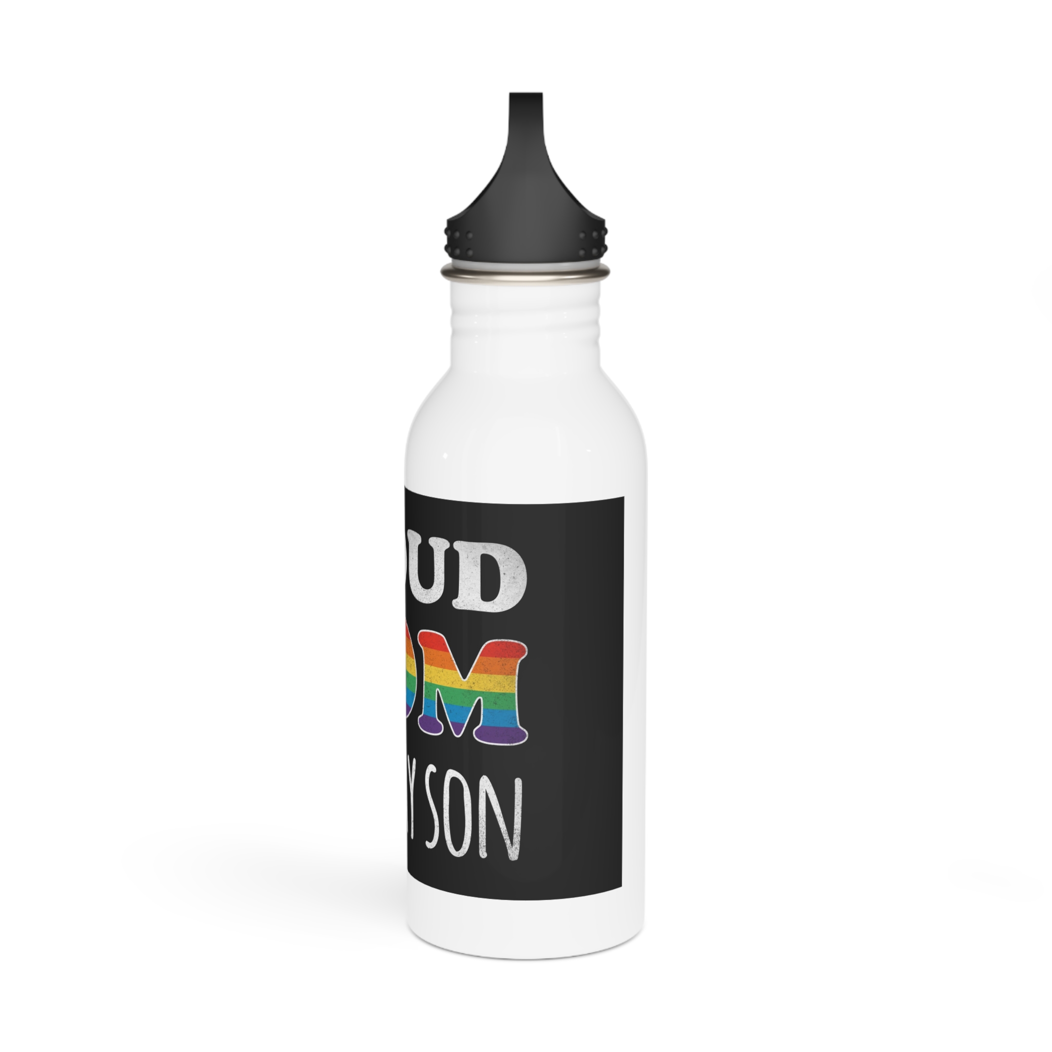 Mother Day Pride Rainbow Typography Vector Premium T Shirt(4) Stainless Steel Water Bottle - Image 4