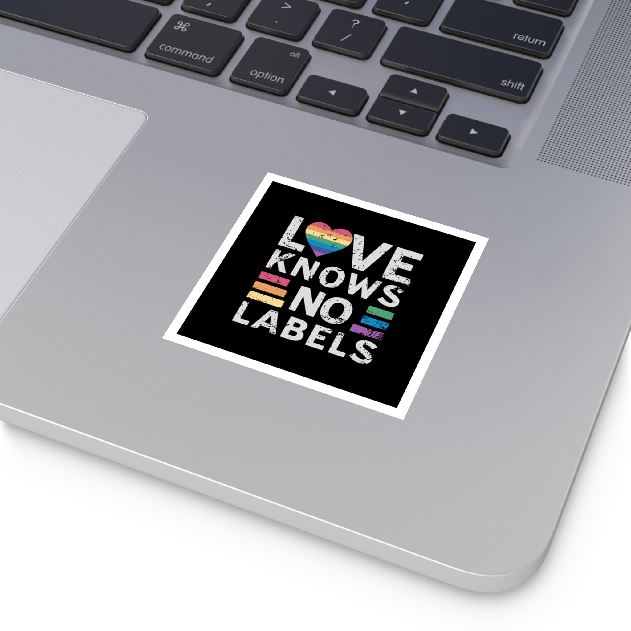 Love Knows No Labels Happy Pride Month Laminate Stickers Square - Image 7